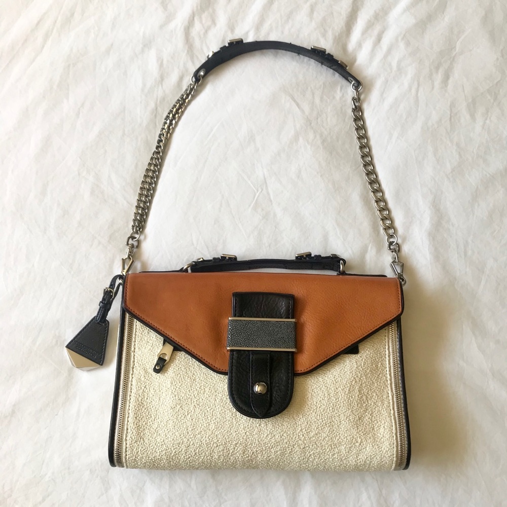 Rebecca Minkoff Tan and Cream Shoulder Bag